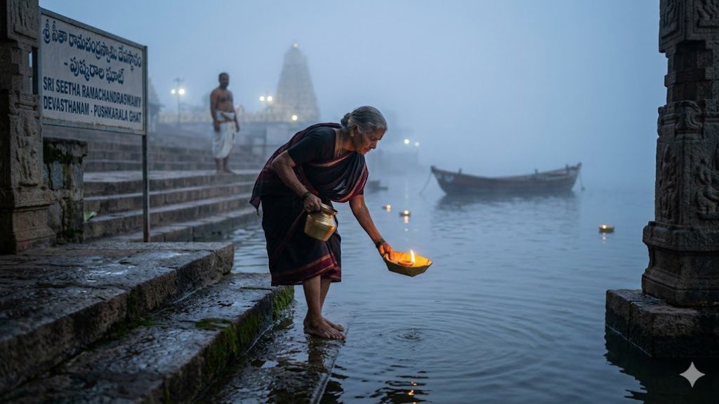 Misty morning at Bhadrachalam Sri Sita Ramachandra Swamy <a href=