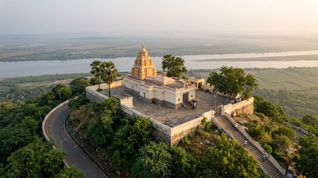 Annavaram temple day trip view of the Satyanarayana Swamy shrine on Ratnagiri Hill