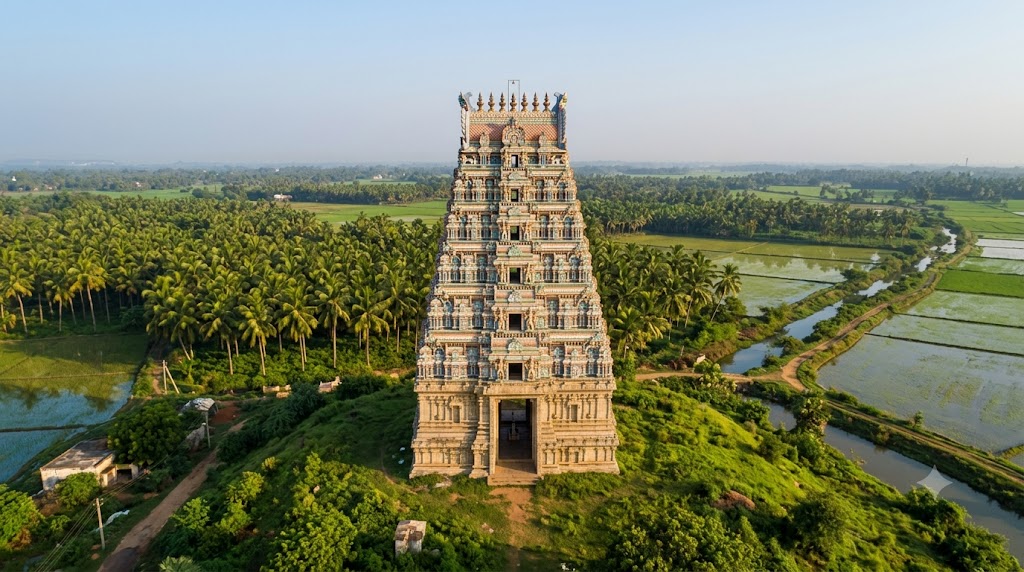 Ryali Dwaraka Tirumala temple Rajagopuram tower in the Godavari region of Andhra Pradesh